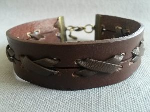 Brett brunt läderarmband vintage