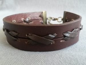 Brett brunt läderarmband vintage